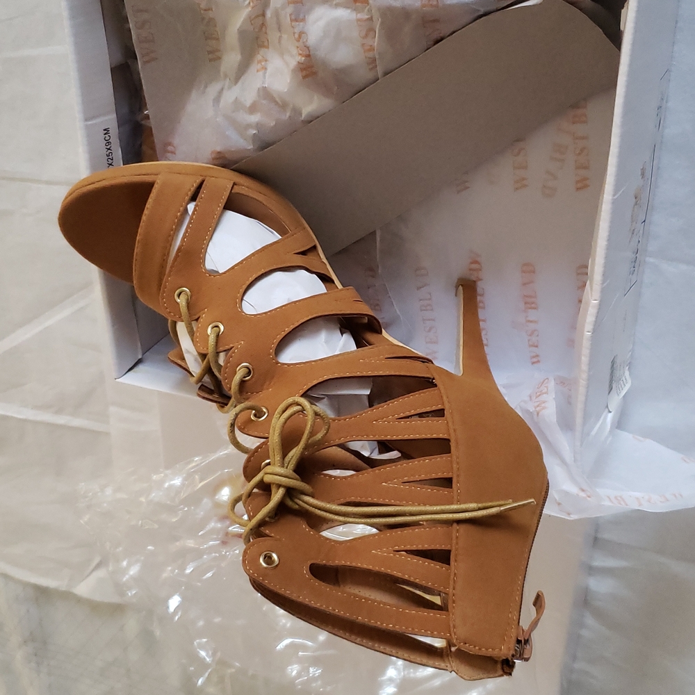 New Pump Gladiator Heels Caged Lace Up Platform Sandal Women's 10 - Picture 6 of 16